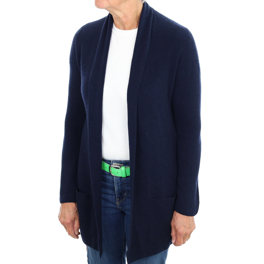 Deep Navy Cashmere Edge To Edge Cardigan Medium