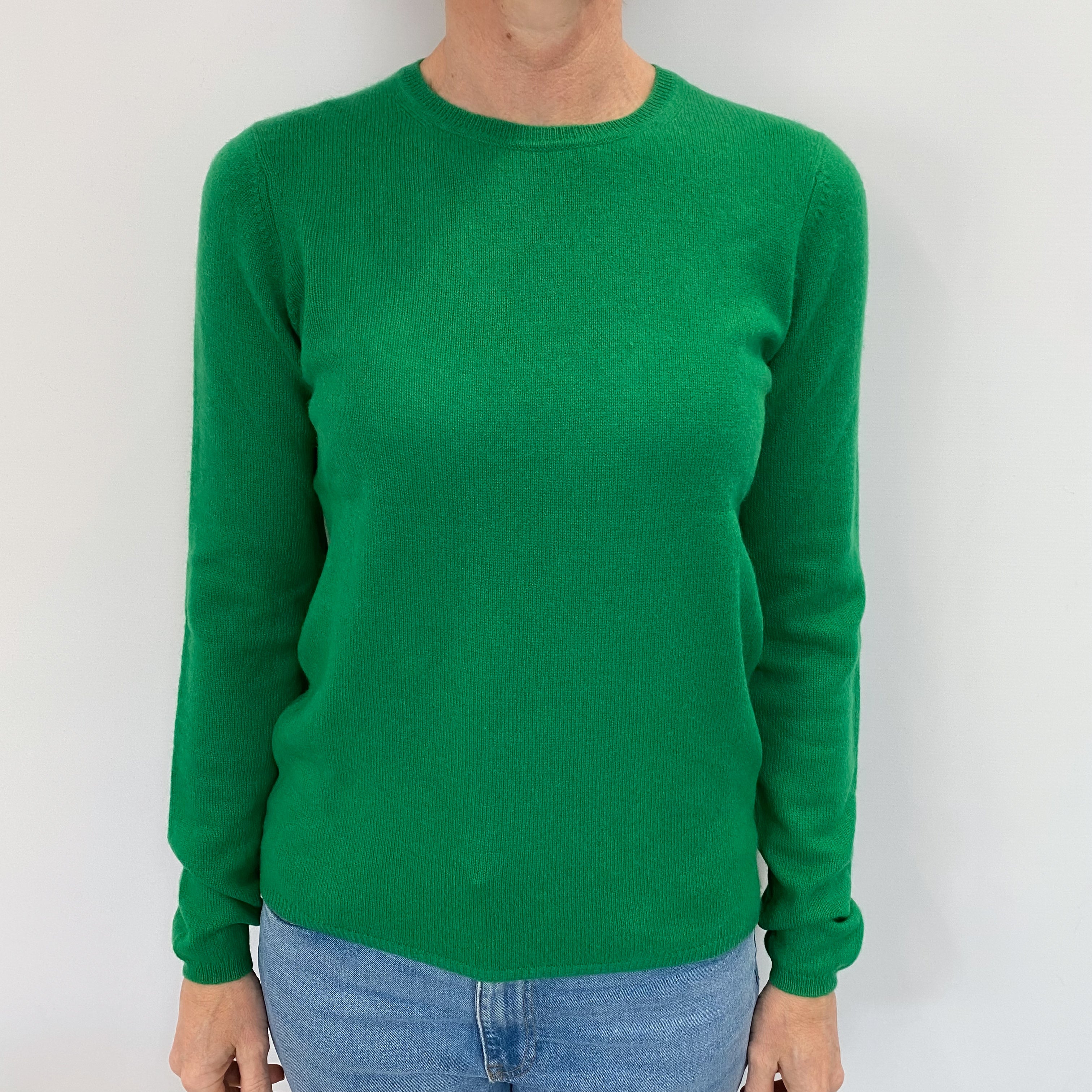 Jade Green Cashmere Crew Neck Jumper Small