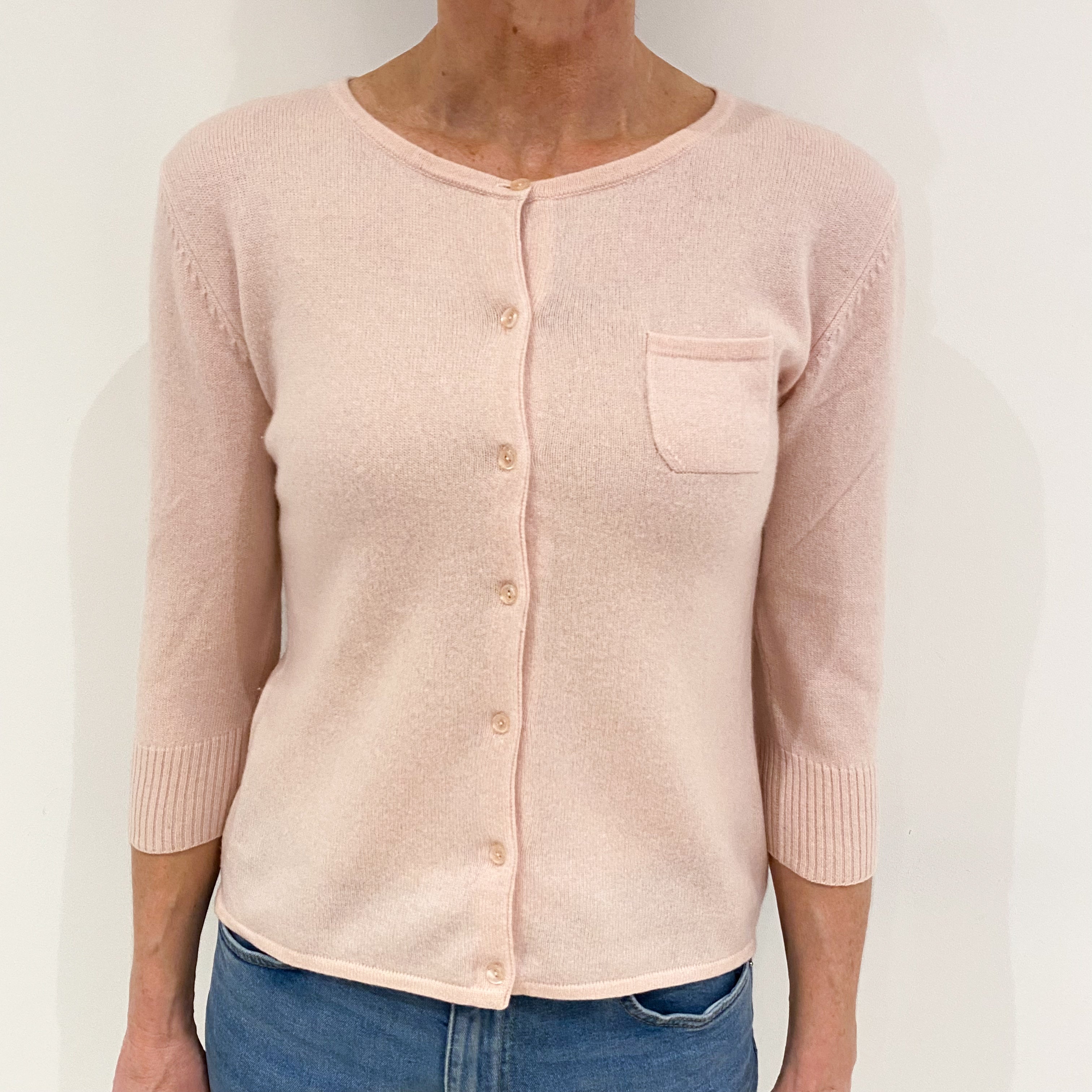 Ice Pink Cashmere Cardigan Small