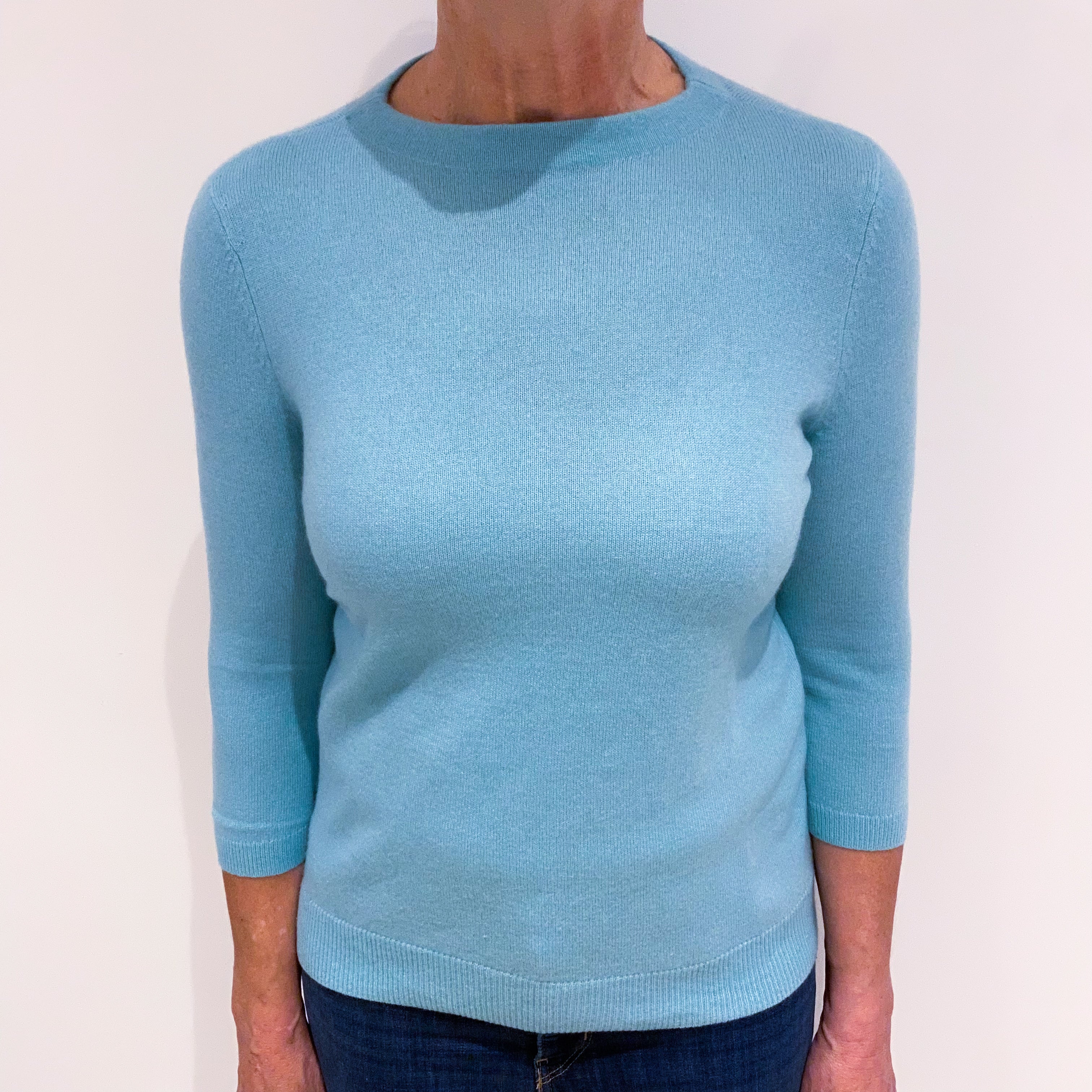 Deep Mint Green Cashmere Crew Neck Jumper Medium
