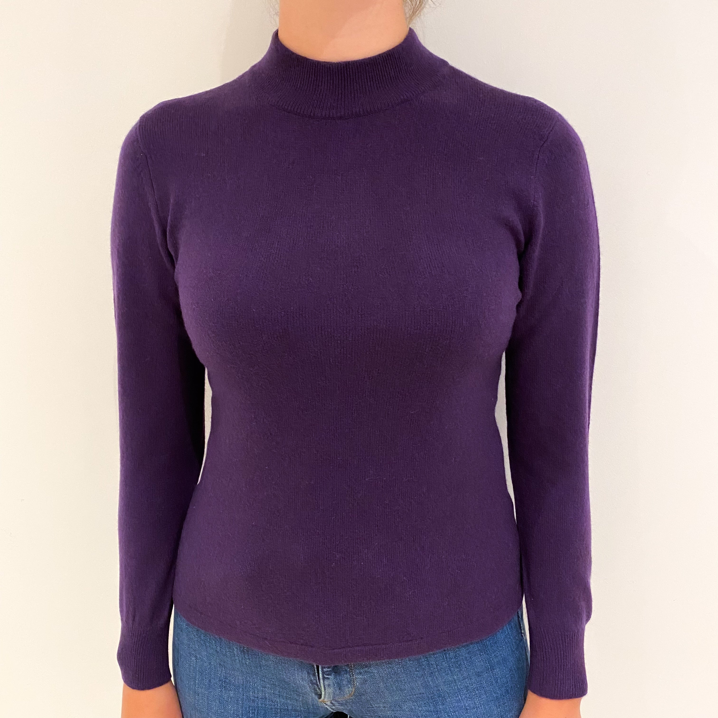 Iris Purple Cashmere Turtle Neck Jumper Small