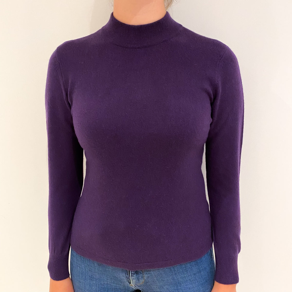 Iris Purple Cashmere Turtle Neck Jumper Small