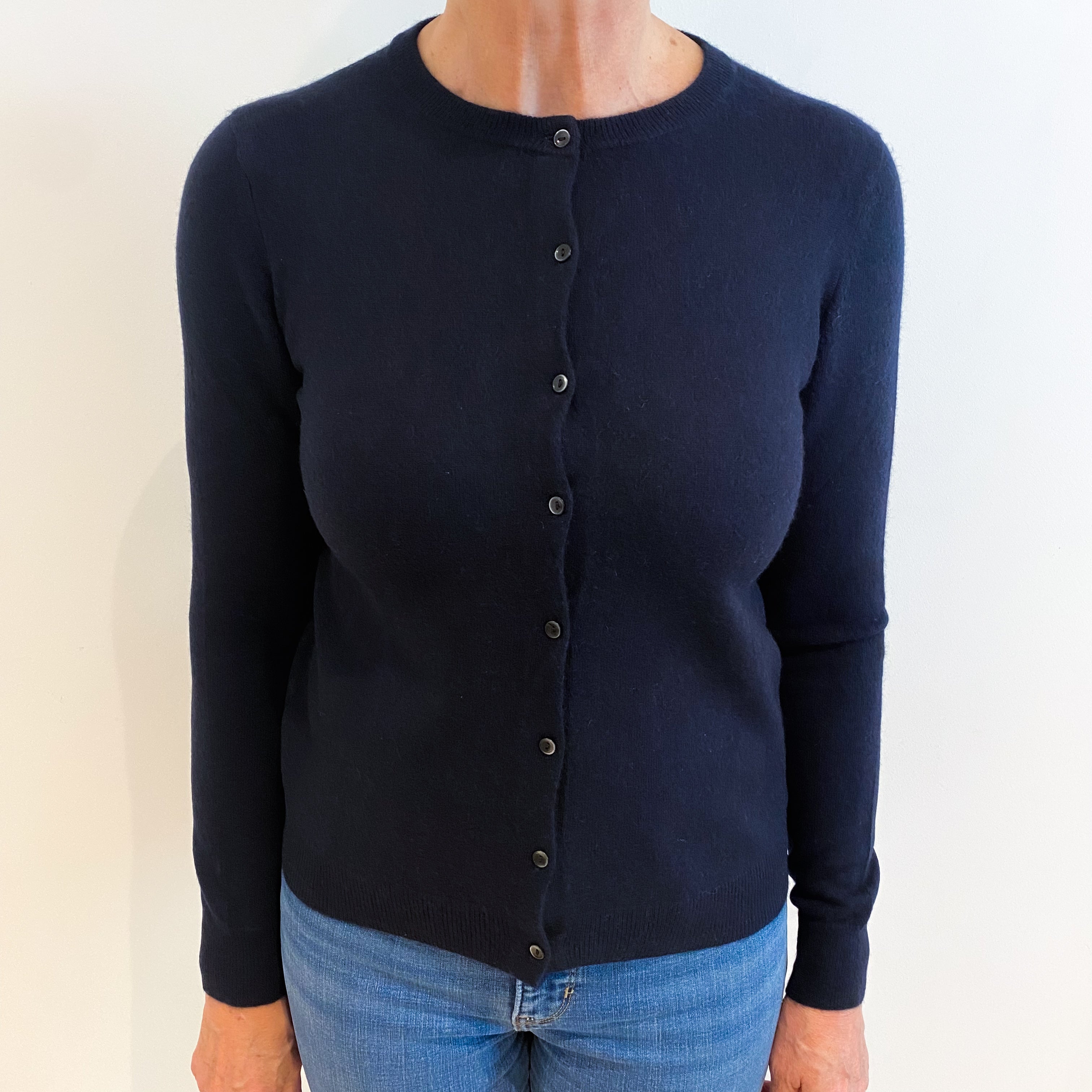 Navy Blue Cashmere Cardigan Medium