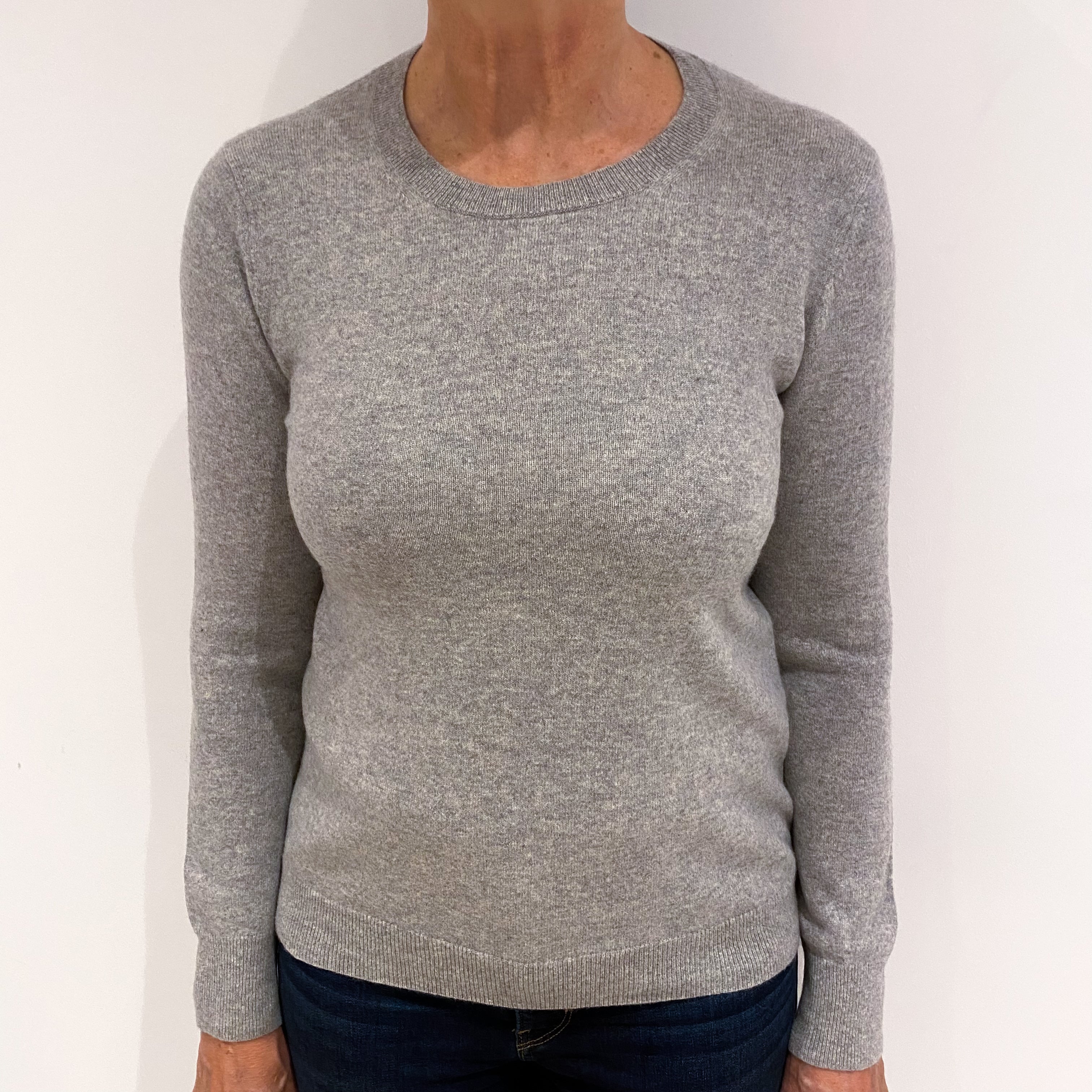 Smoke Grey Cashmere Crew Neck Jumper Medium