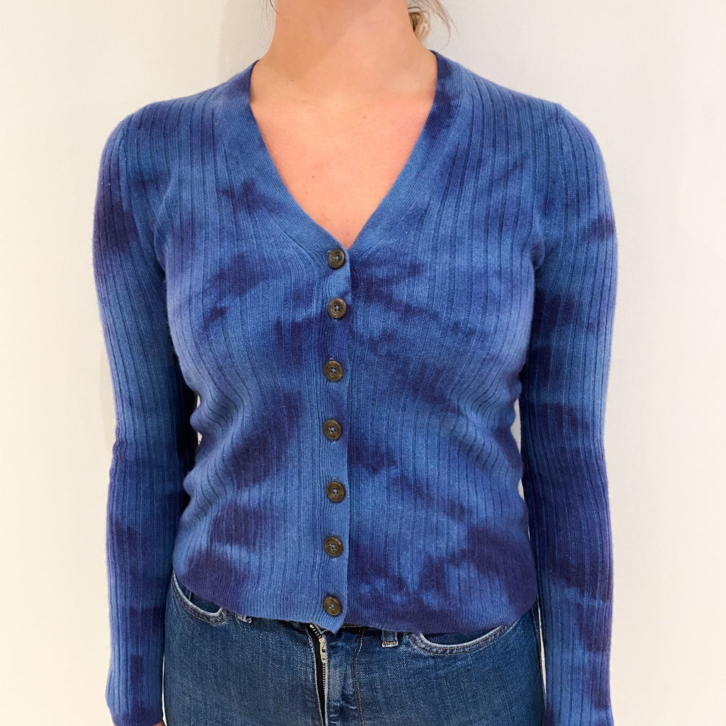 Denim Blue Cashmere V Neck Cardigan Small