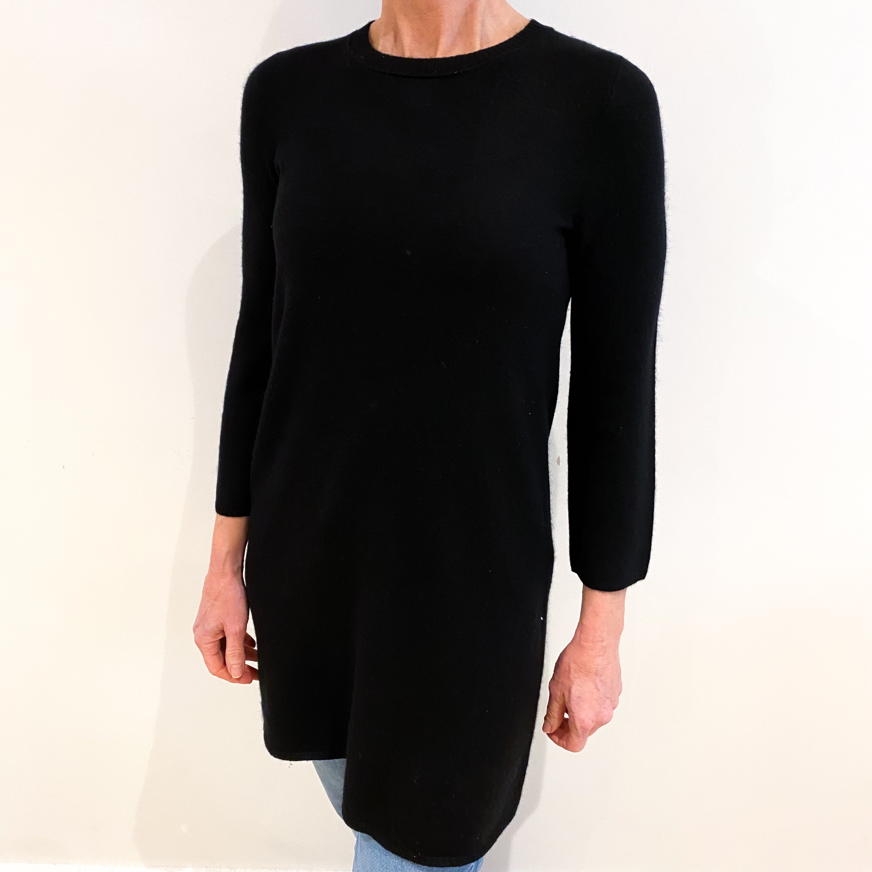 Black Cashmere Crew Neck Jumper Small