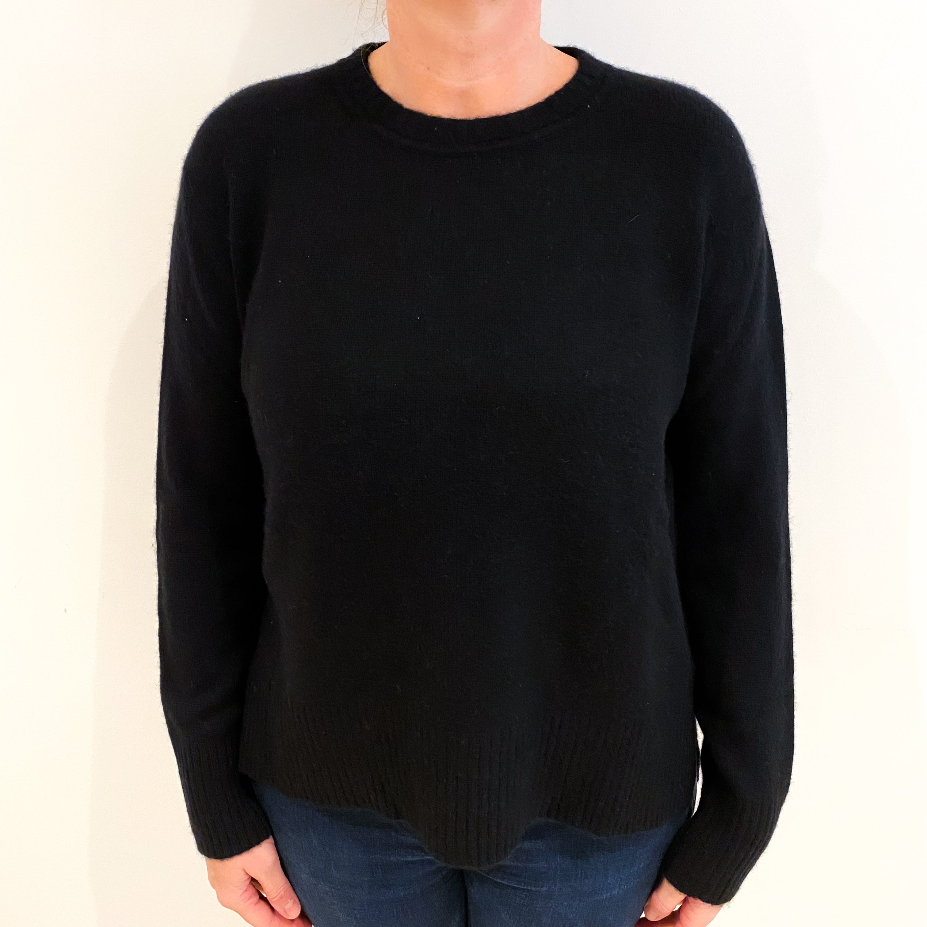 Theory Black Cashmere Crew Neck Jumper Large