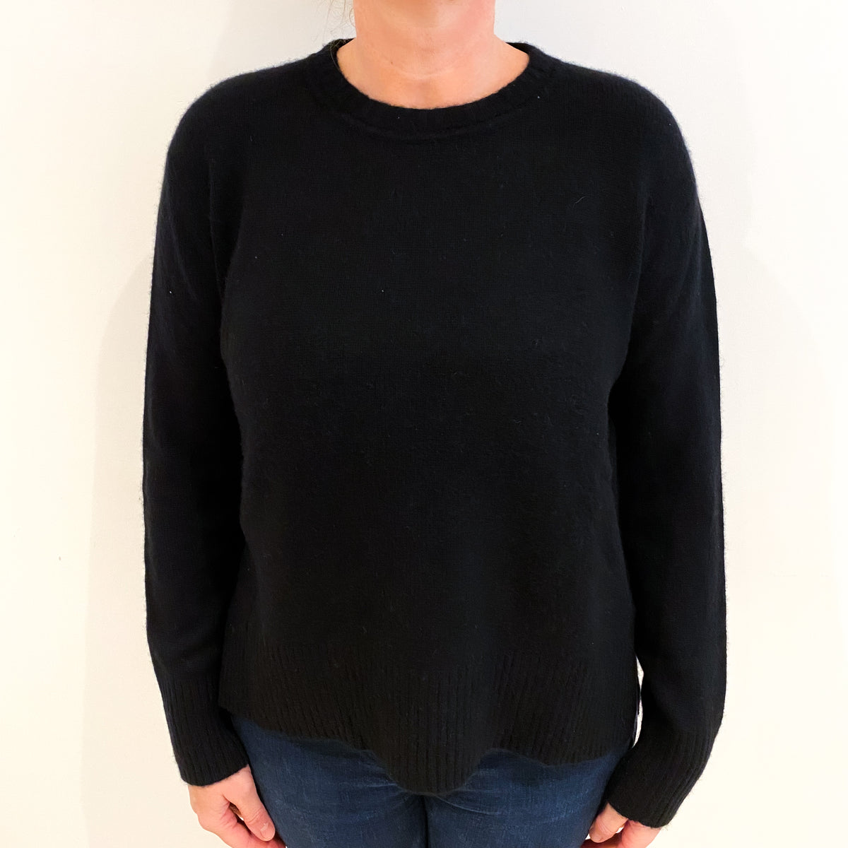 Theory Black Cashmere Crew Neck Jumper Large