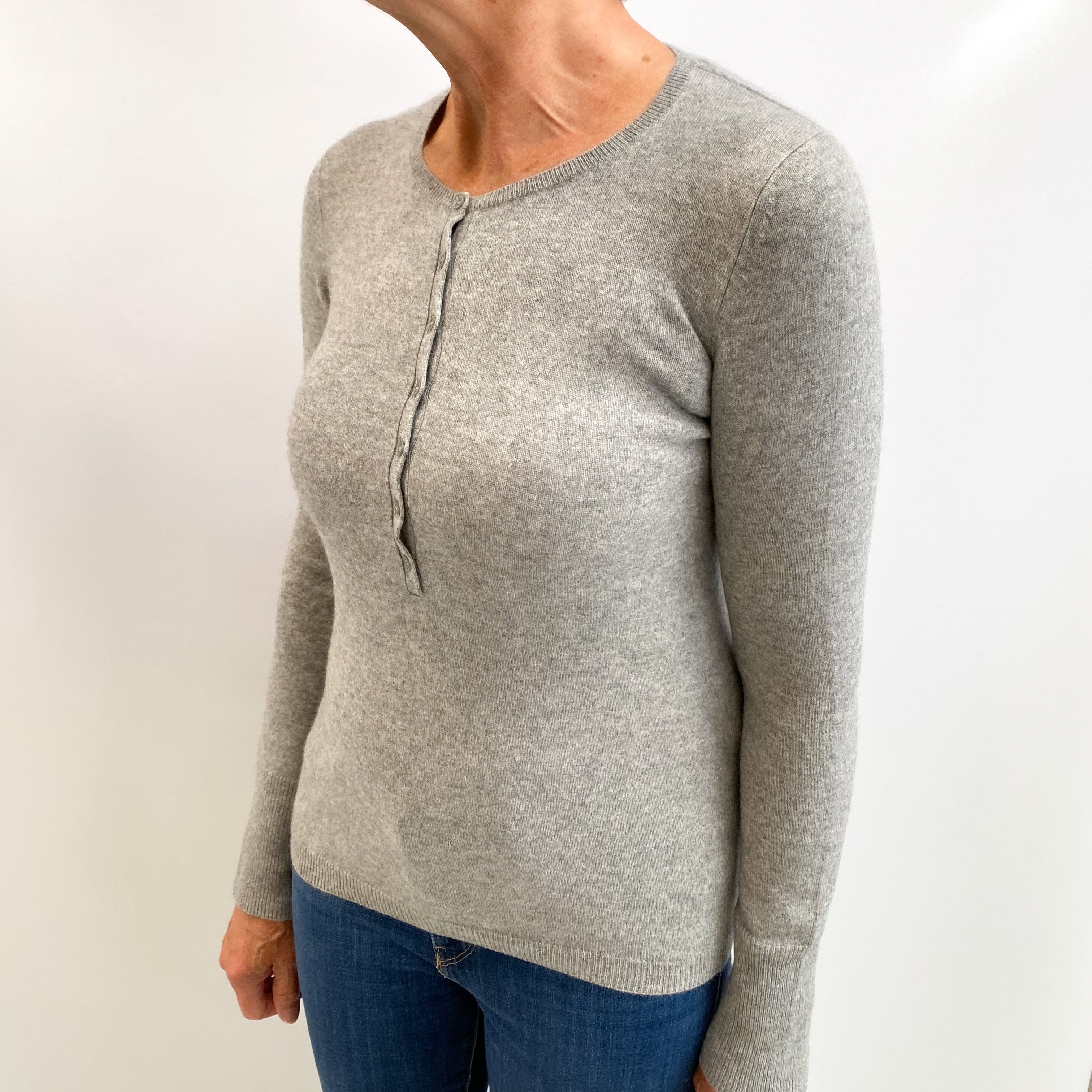 Smoke Grey Cashmere Crew Neck Jumper Medium