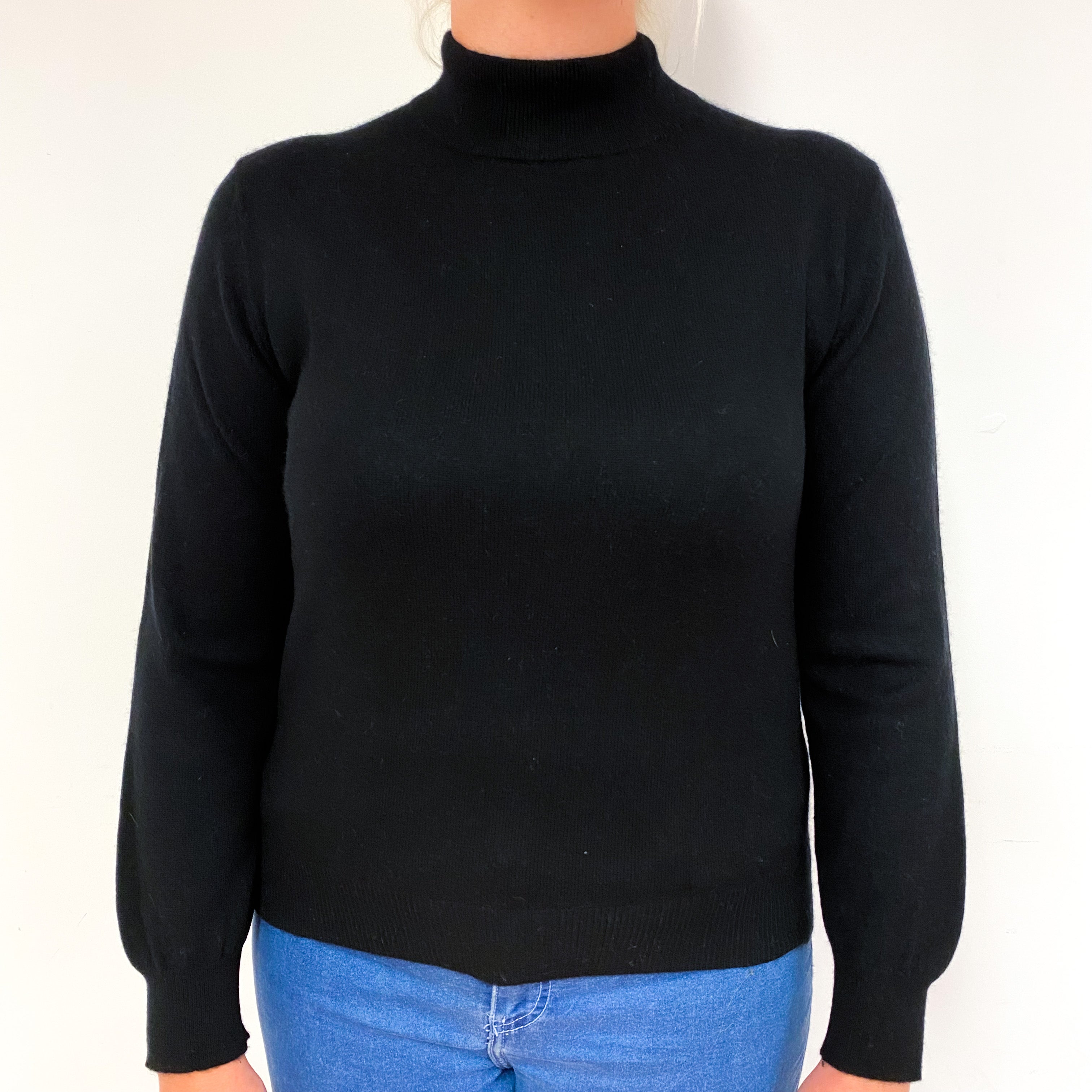 Black Cashmere Turtle Neck Jumper Large