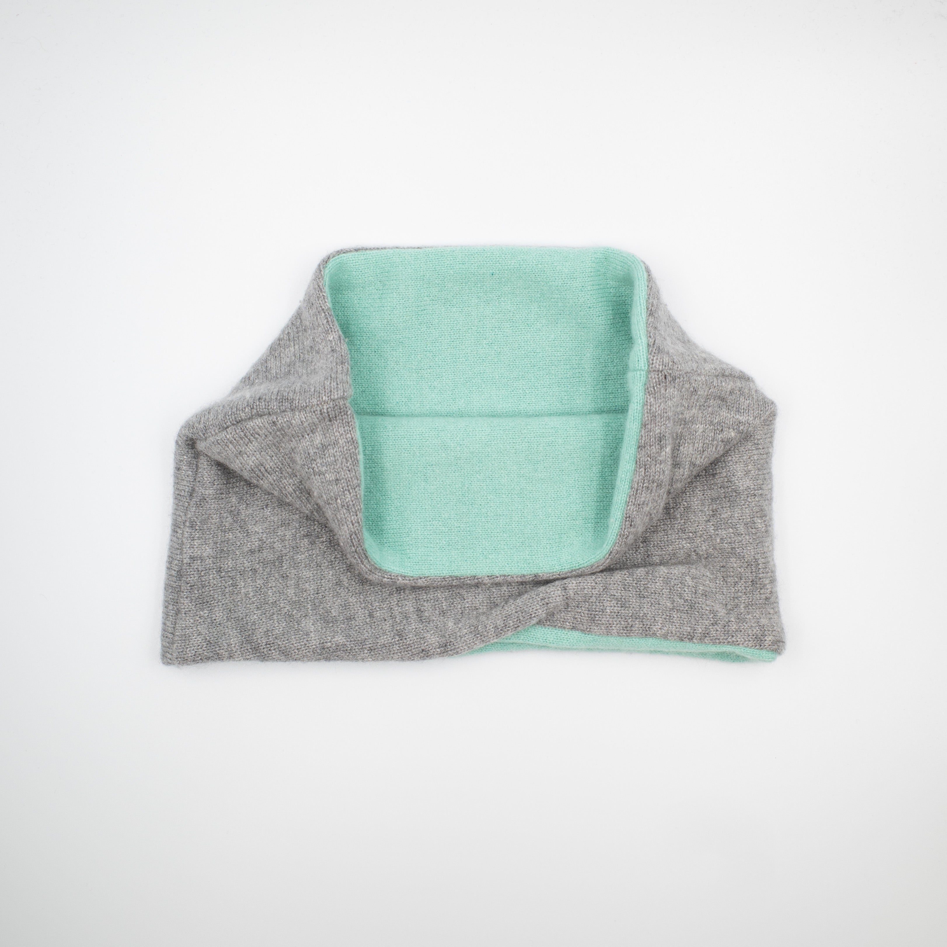 Ash Grey and Turquoise Neck Warmer