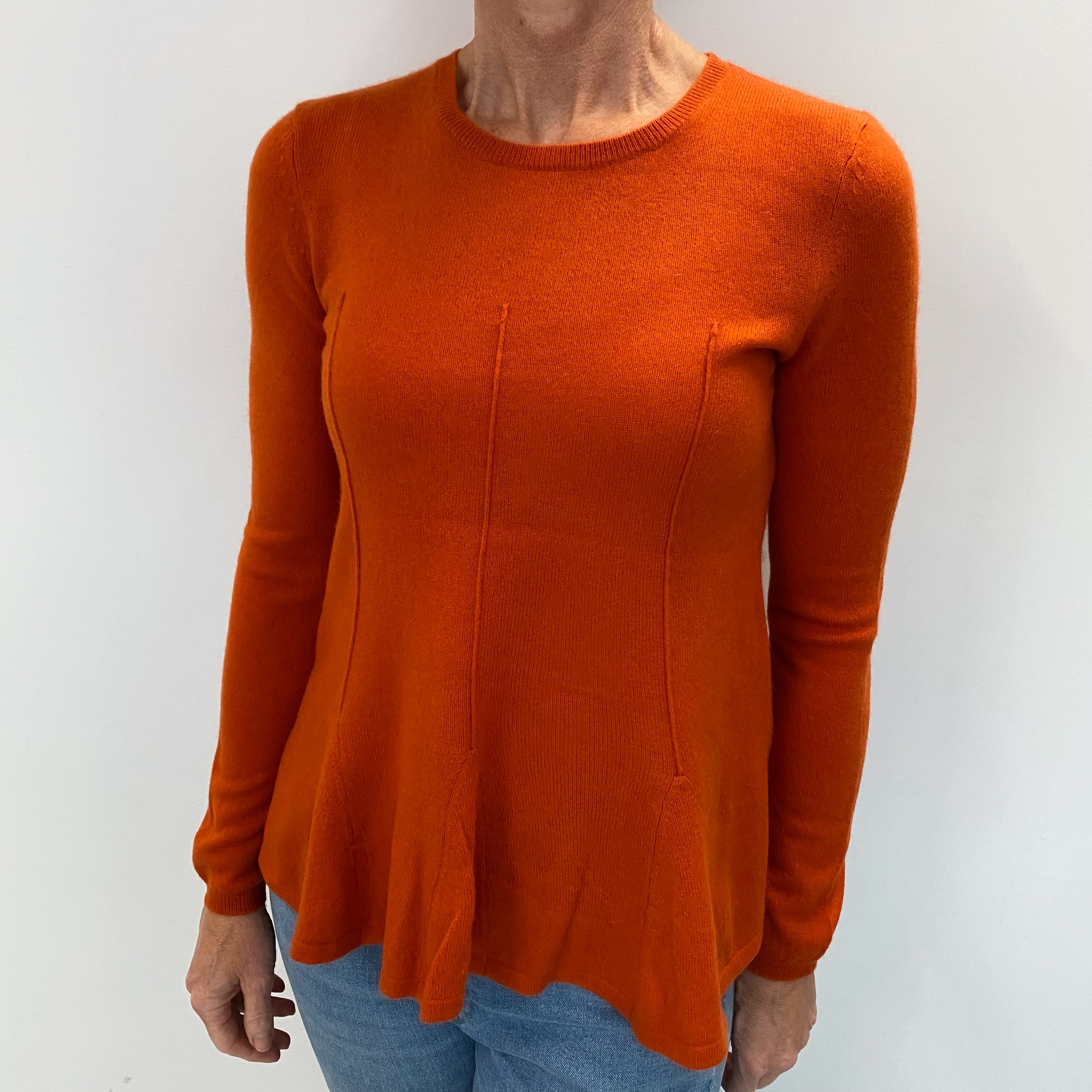 Burnt Orange Cashmere Crew Neck Jumper Small