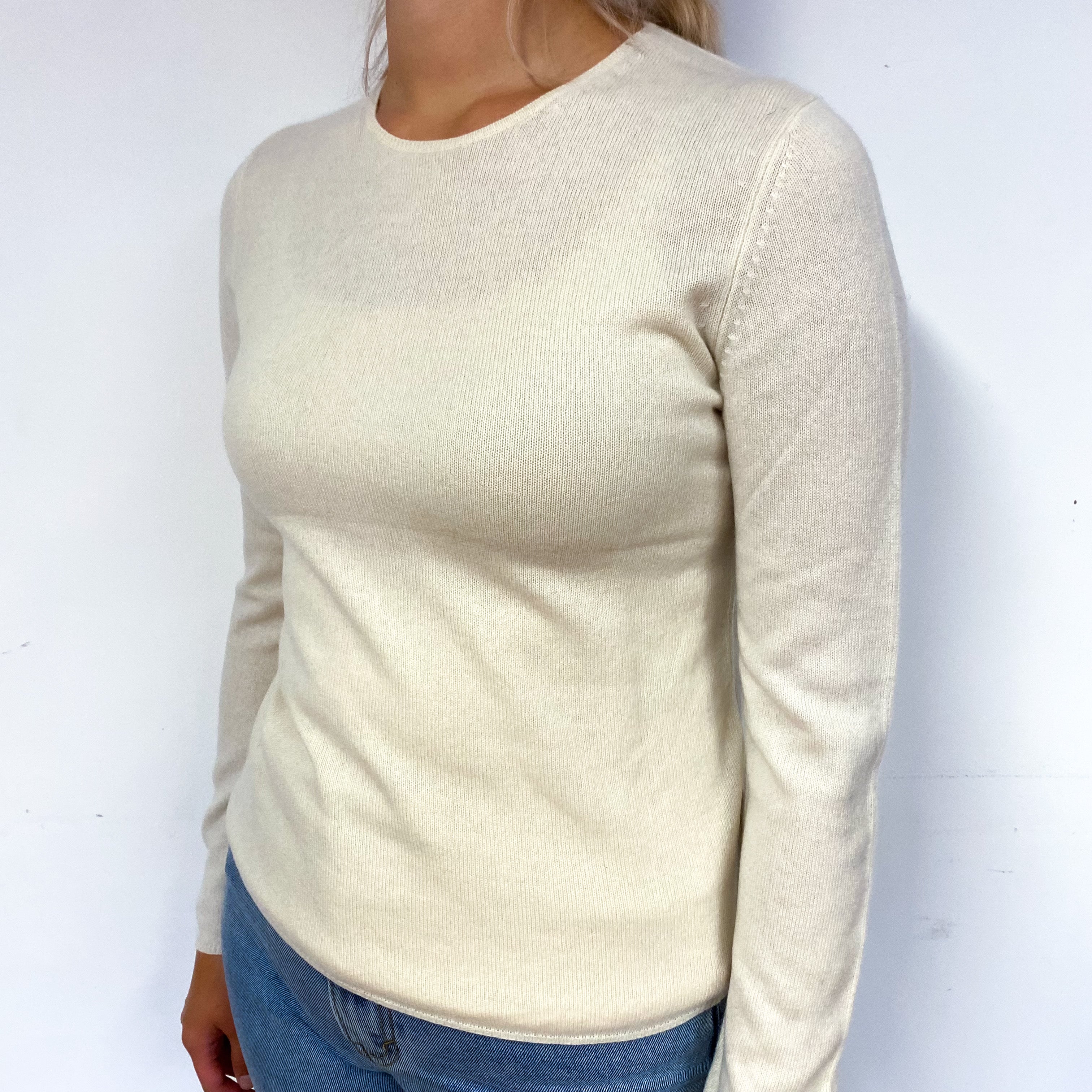 Cream Cashmere Crew Neck Jumper Small