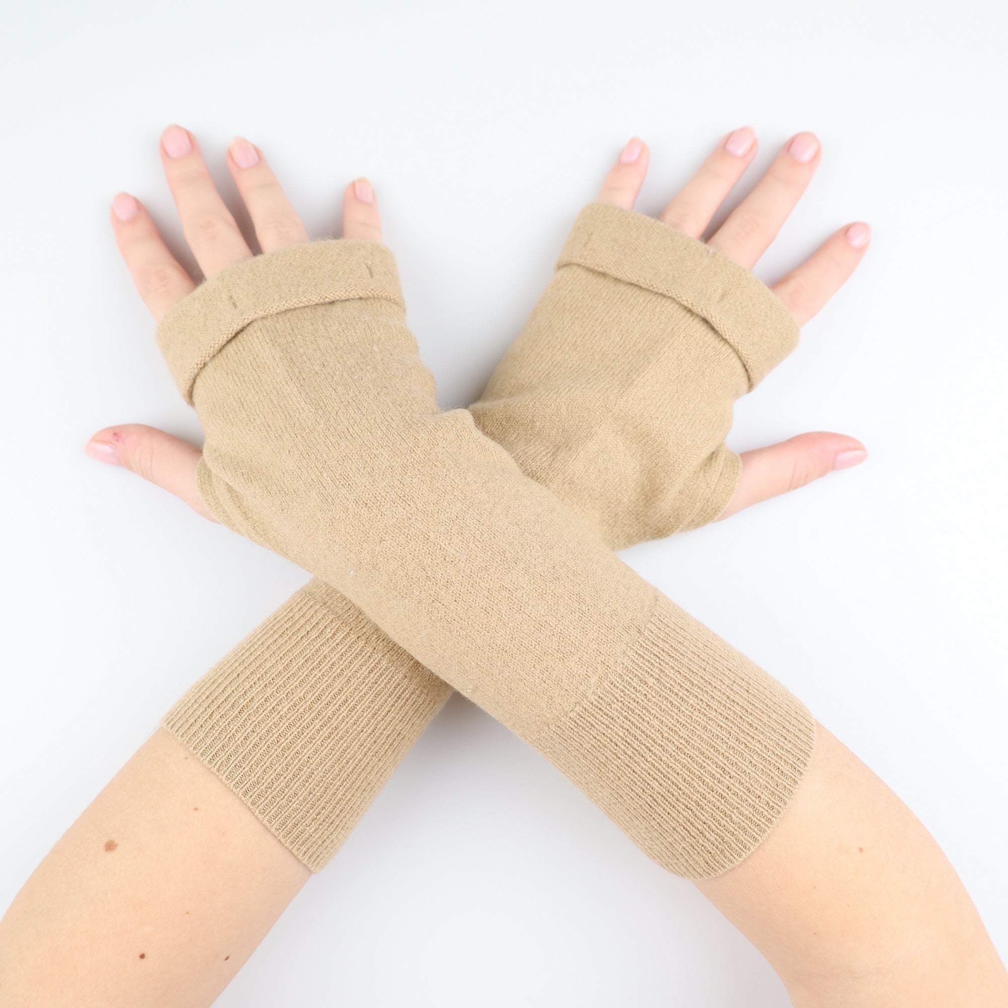 Camel Fingerless Gloves
