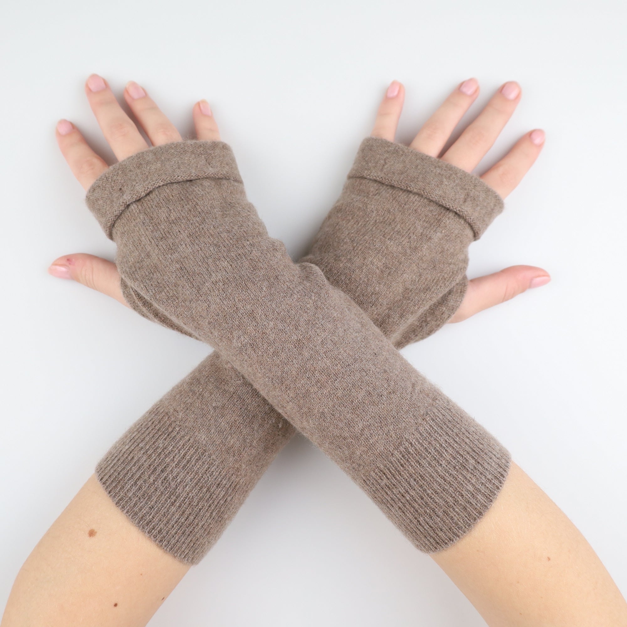 Latte Fingerless Gloves