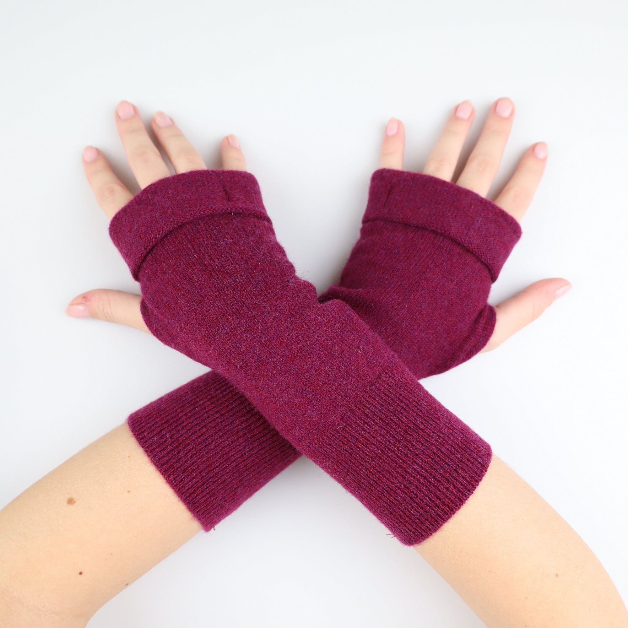 Berry Purple Fingerless Gloves