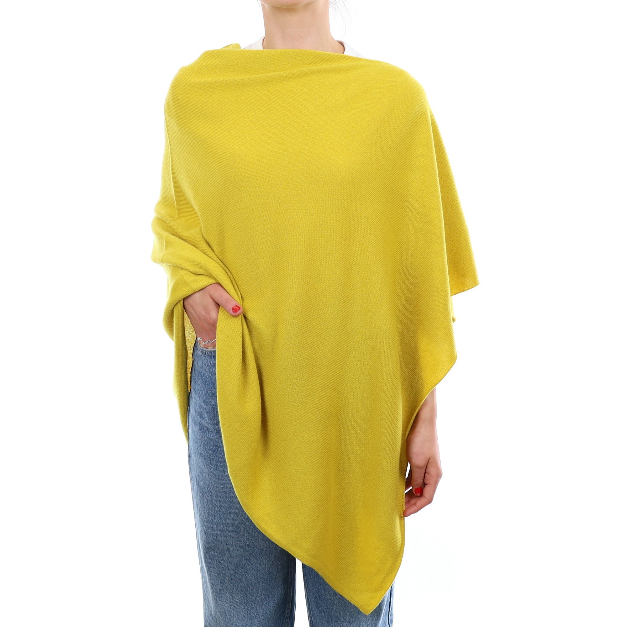 Brand New Scottish Mustard Cashmere Poncho One Size