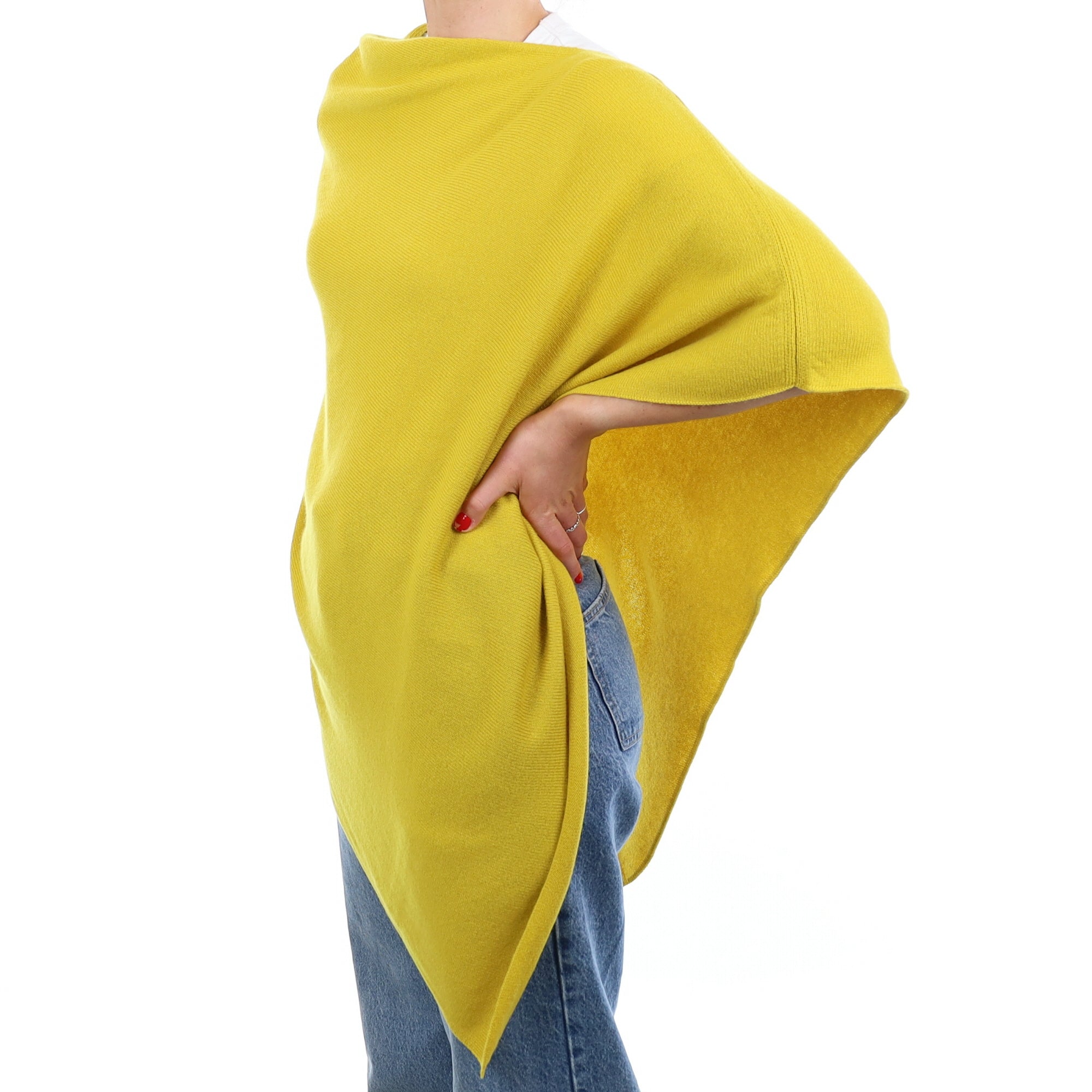 Brand New Scottish Mustard Cashmere Poncho One Size