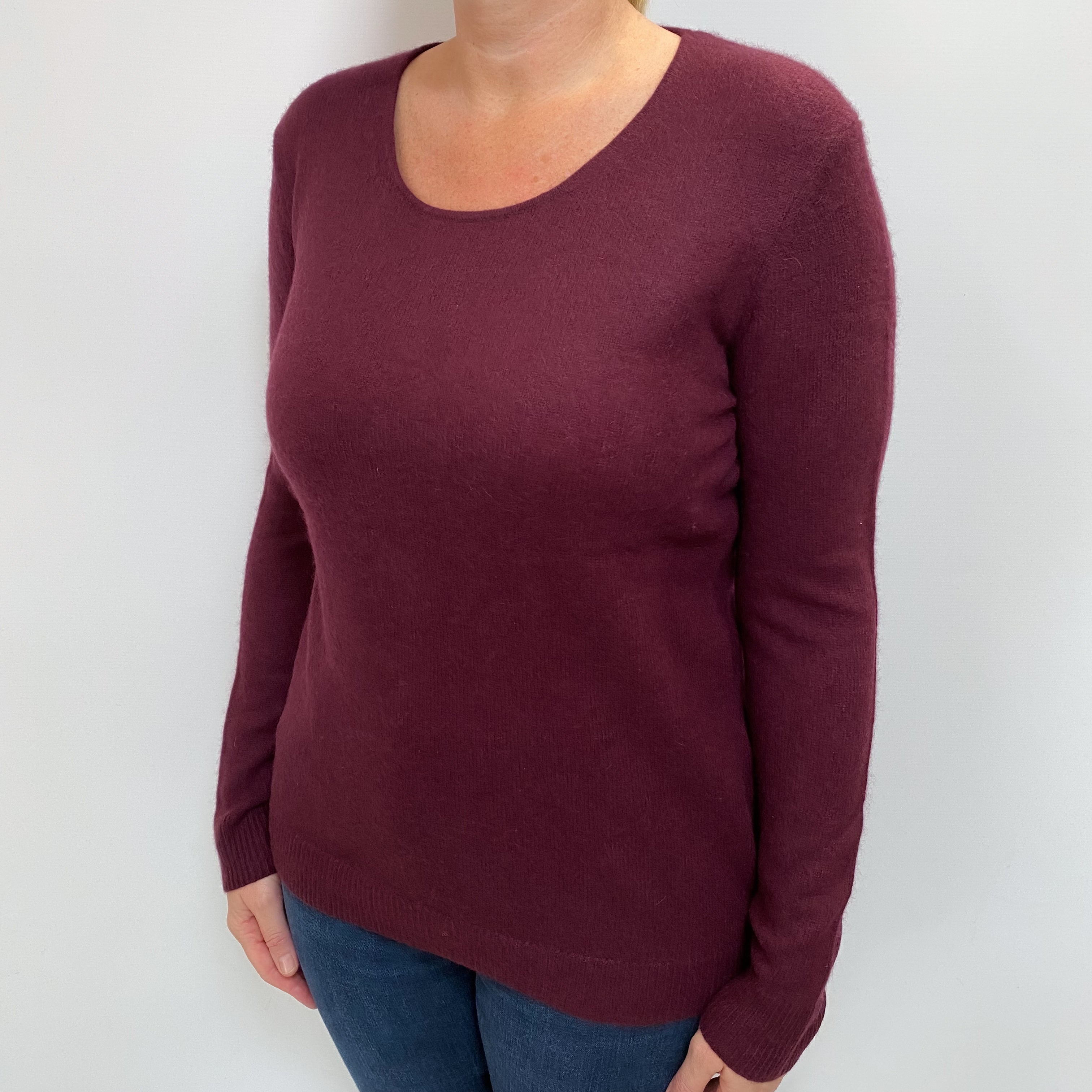 Mulberry Purple Cashmere Crew Neck Jumper Large
