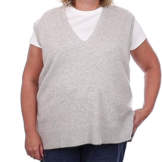 Brand New Mist Grey Luxury Cashmere Tank Top 2XL UK 22-24
