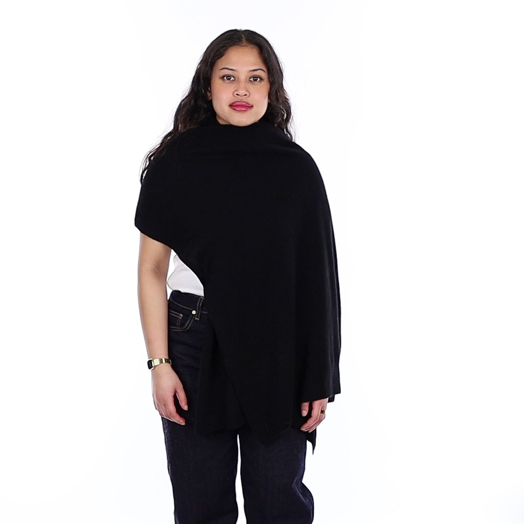 Brand New Black Recycled Cashmere Wrap