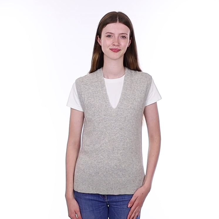 Brand New Mist Grey Luxury Cashmere Tank Top Extra Small UK 6-8
