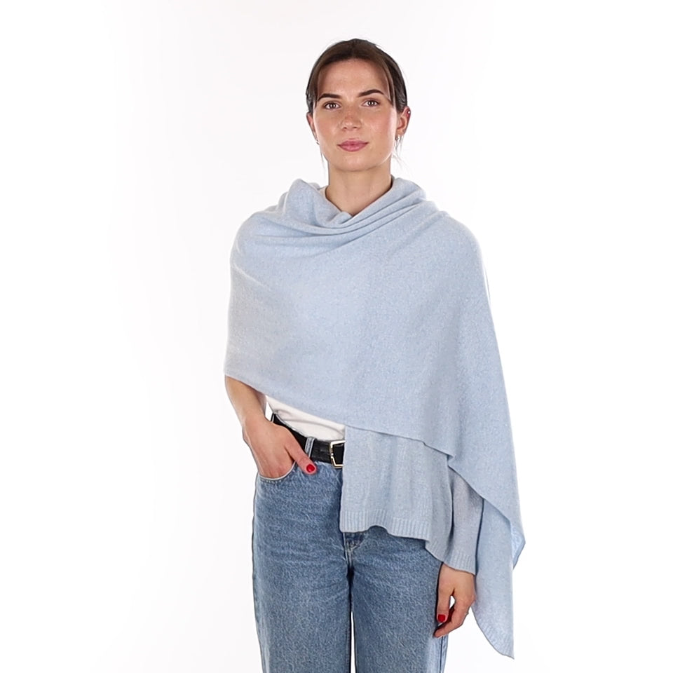 Brand New Baby Blue Recycled Cashmere Wrap