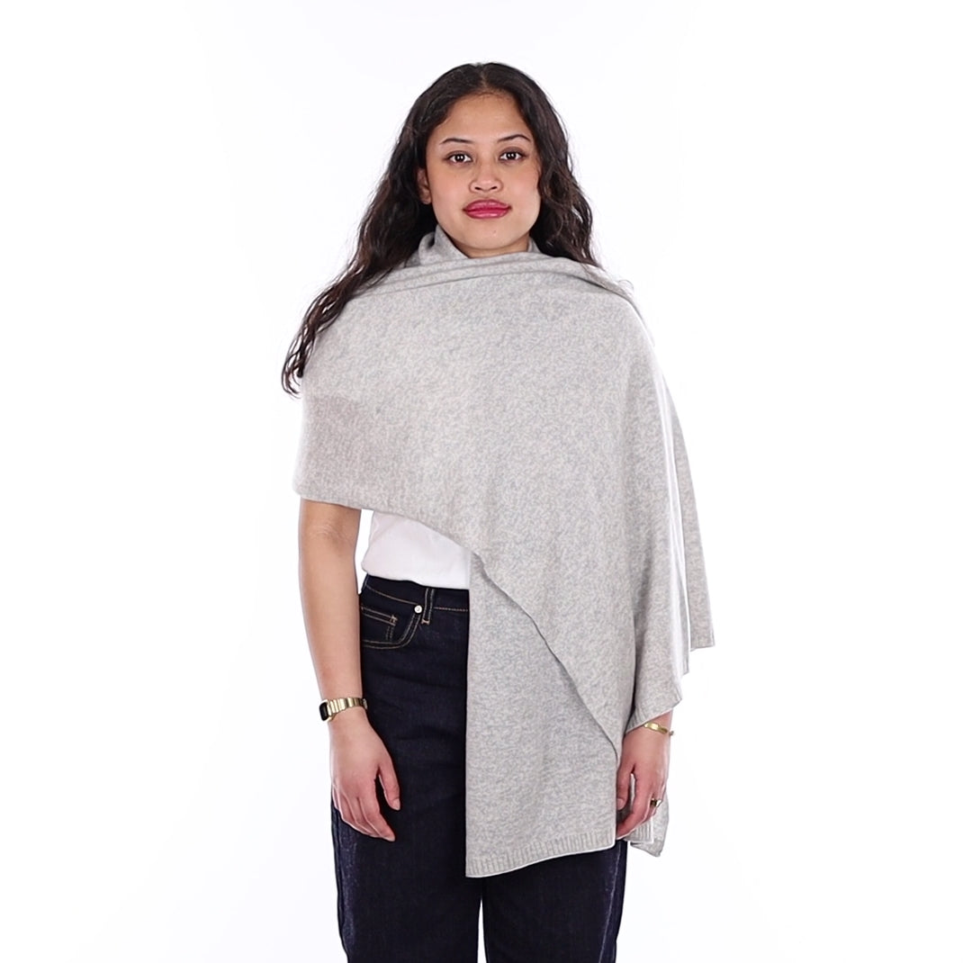 Brand New Mist Grey Recycled Cashmere Wrap