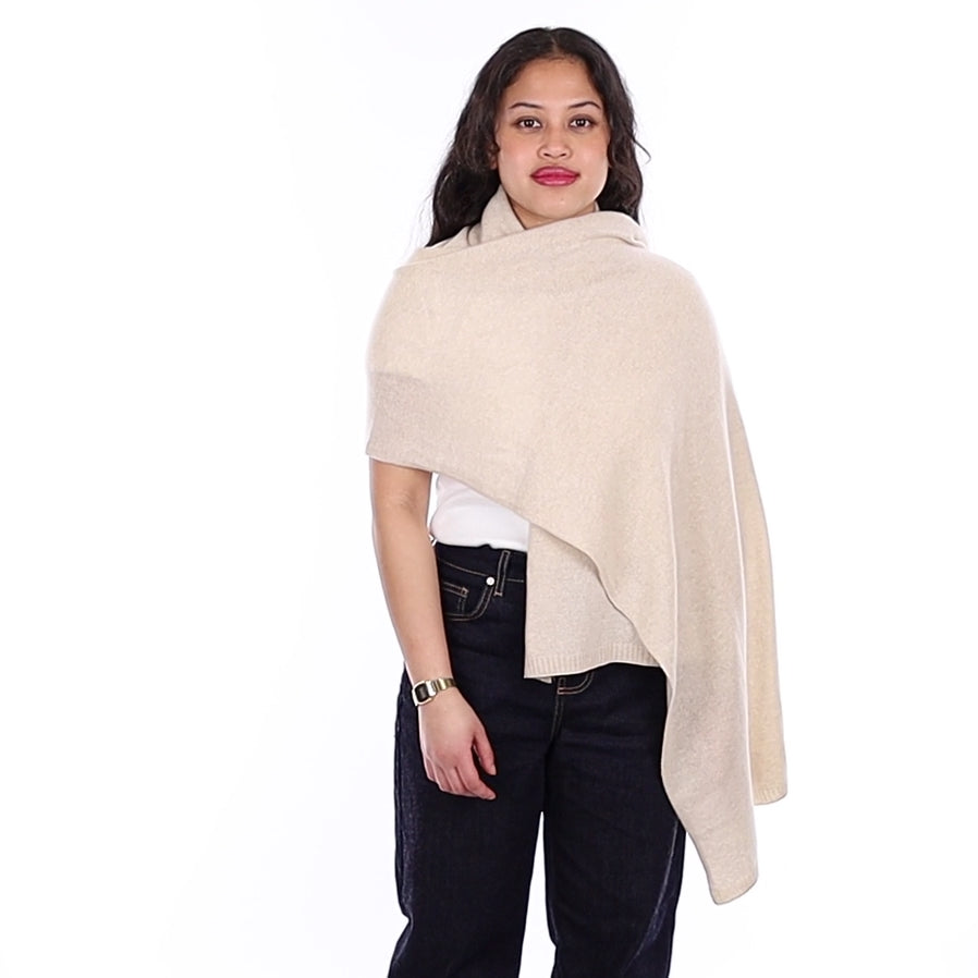 Brand New Sand Beige Recycled Cashmere Wrap