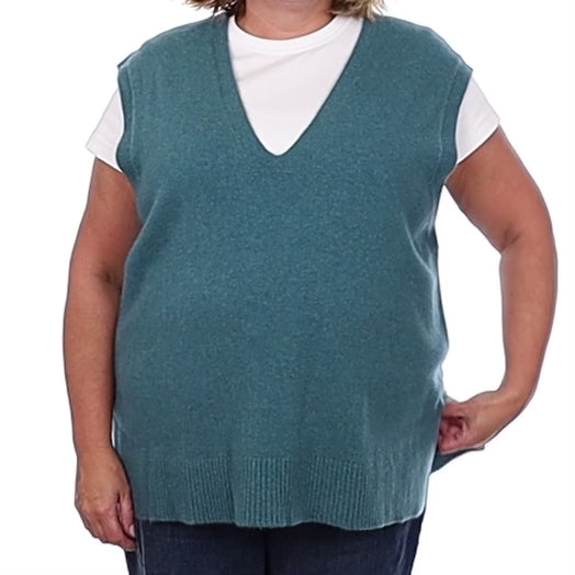 Brand New Ocean Green Luxury Cashmere Tank Top Extra Large UK 20-22