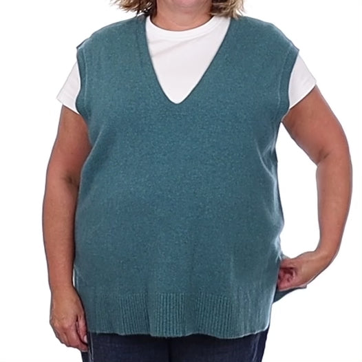 Brand New Ocean Green Luxury Cashmere Tank Top 2XL UK 22-24