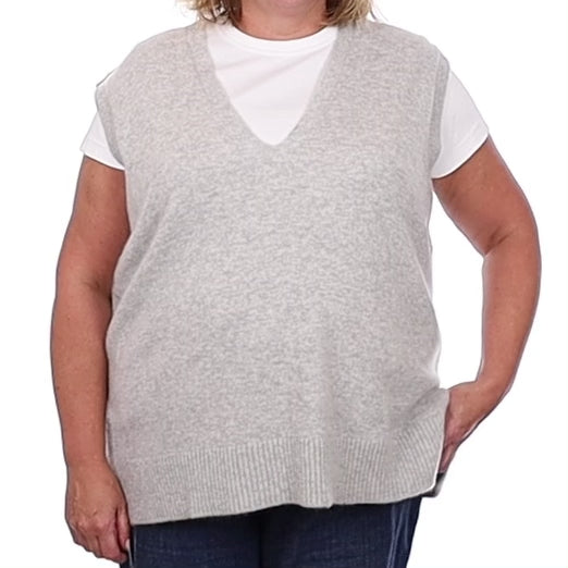 Brand New Mist Grey Luxury Cashmere Tank Top Extra Large UK 20-22