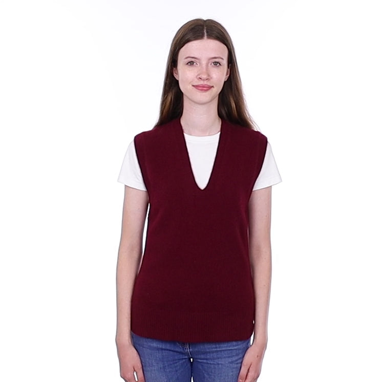 Brand New Rich Wine Luxury Cashmere Tank Top Extra Small UK 6-8