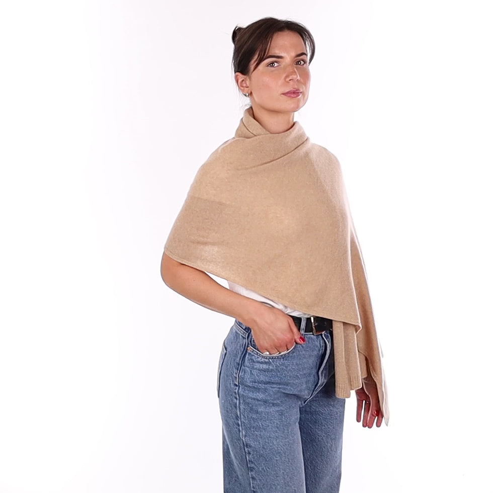 Brand New Caramel Recycled Cashmere Wrap