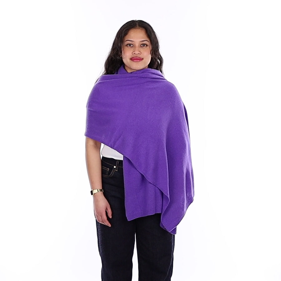 Brand New Periwinkle Purple Recycled Cashmere Wrap
