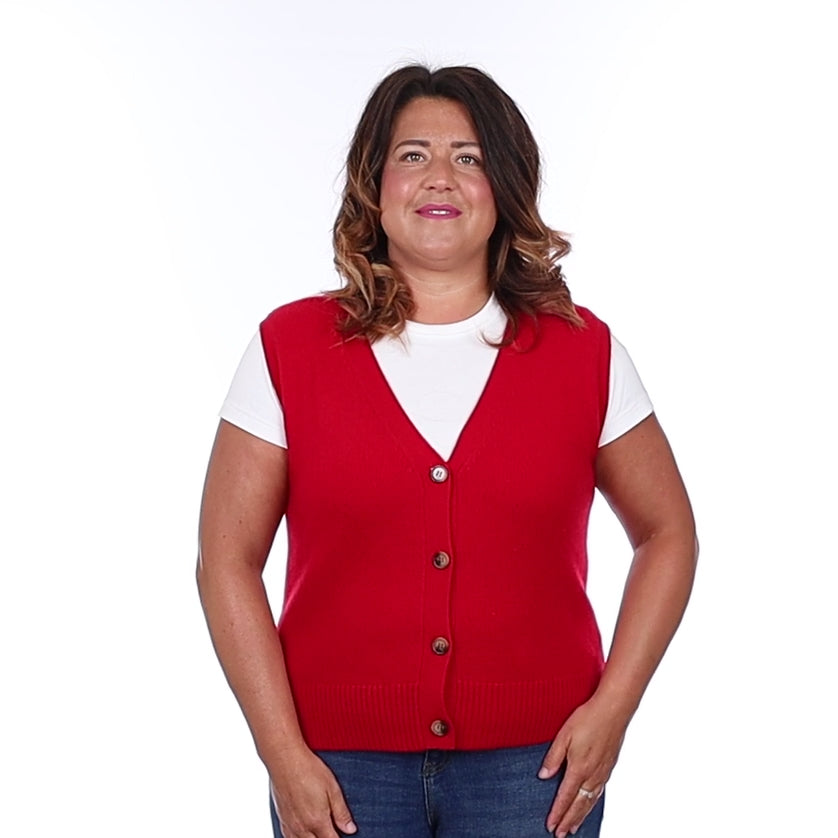 Brand New Post Box Luxury Cashmere V Neck Waistcoat Large UK 16-18