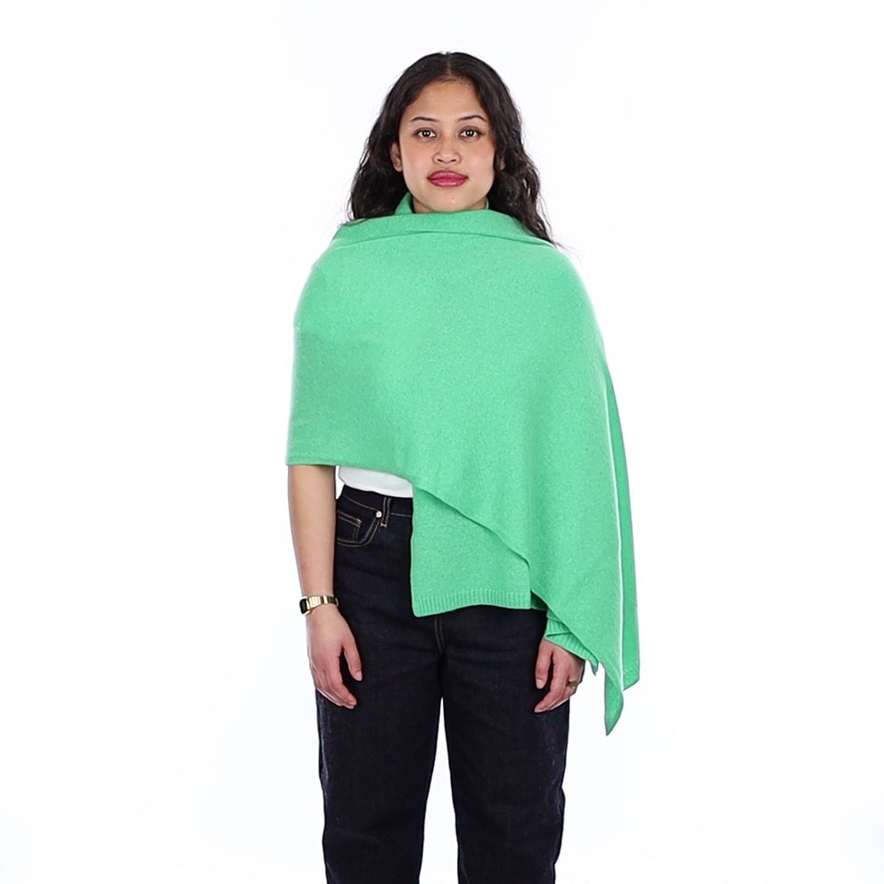 Brand New Spring Green Recycled Cashmere Wrap