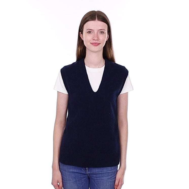 Brand New Navy Luxury Cashmere Tank Top Extra Small UK 6-8