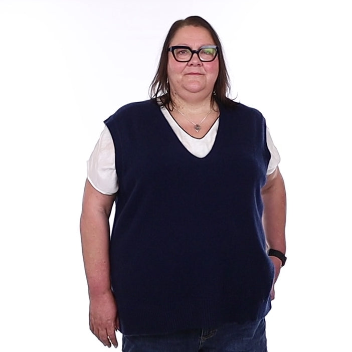 Brand New Navy Luxury Cashmere Tank Top 3XL UK 24-26