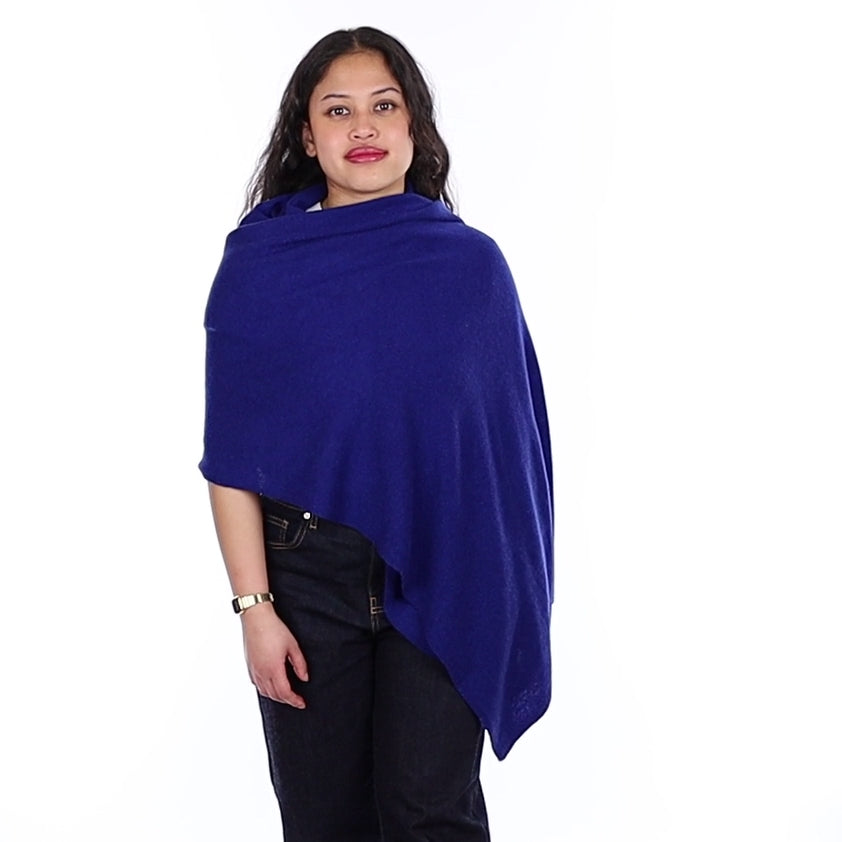 Brand New Lapis Blue Recycled Cashmere Wrap