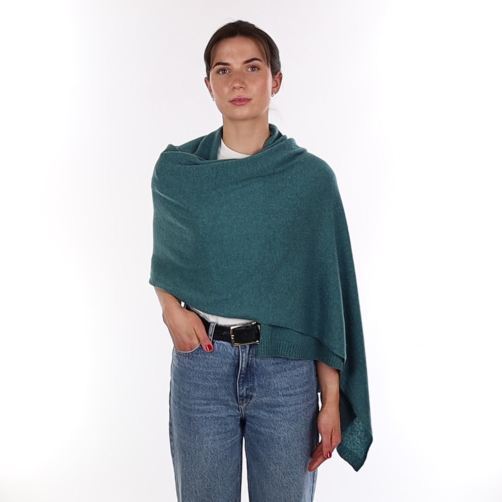 Brand New Ocean Green Recycled Cashmere Wrap