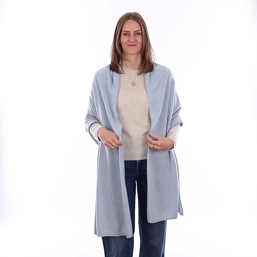 Brand New Baby Blue Recycled Cashmere Luxury Wrap