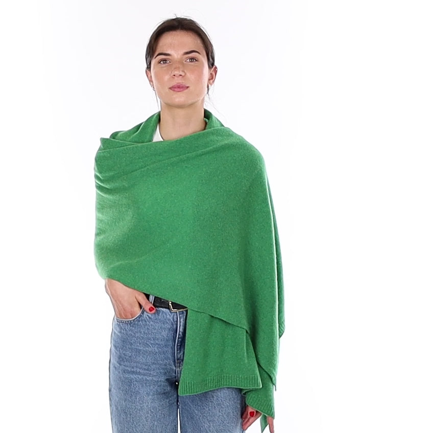 Brand New Jade Green Recycled Cashmere Wrap