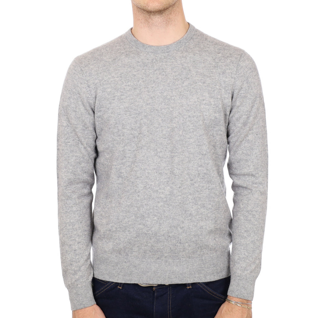 Men's Smoke Grey Cashmere Crew Neck Jumper Medium