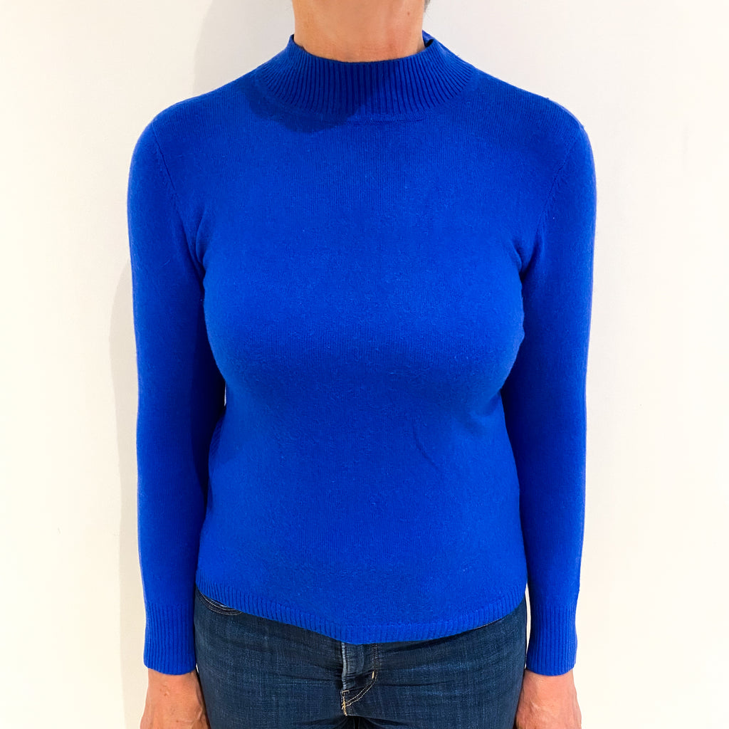 Cobalt Blue Cashmere Turtle Neck Jumper Medium