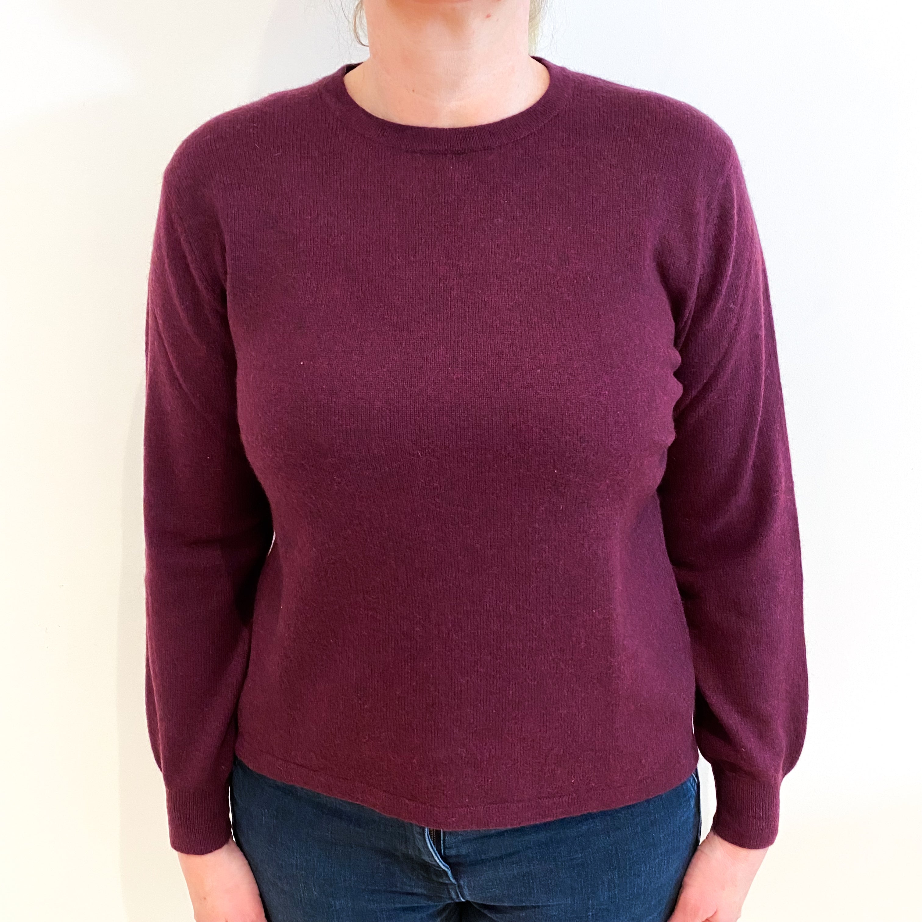 Mulberry Purple Cashmere Crew Neck Jumper Large