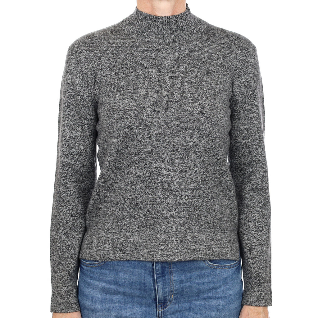 Black Marl Cashmere Turtle Neck Jumper Small
