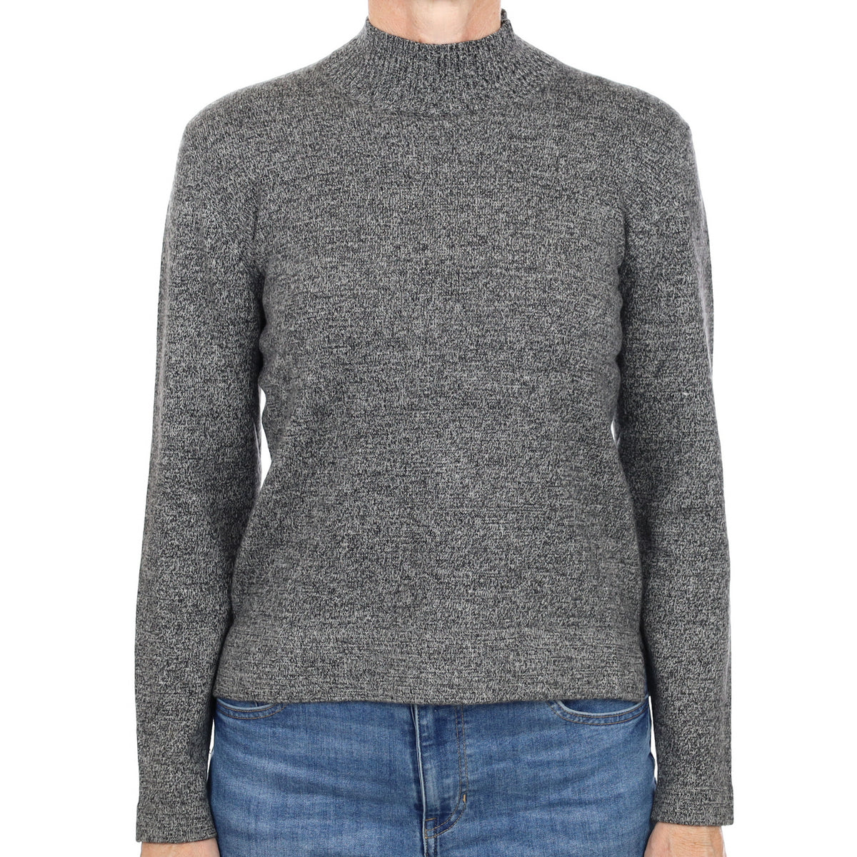 Black Marl Cashmere Turtle Neck Jumper Small