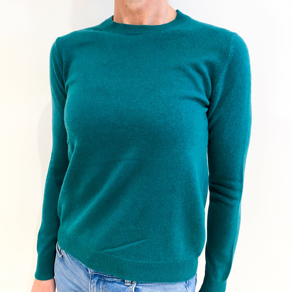 Emerald Green Cashmere Crew Neck Jumper Small