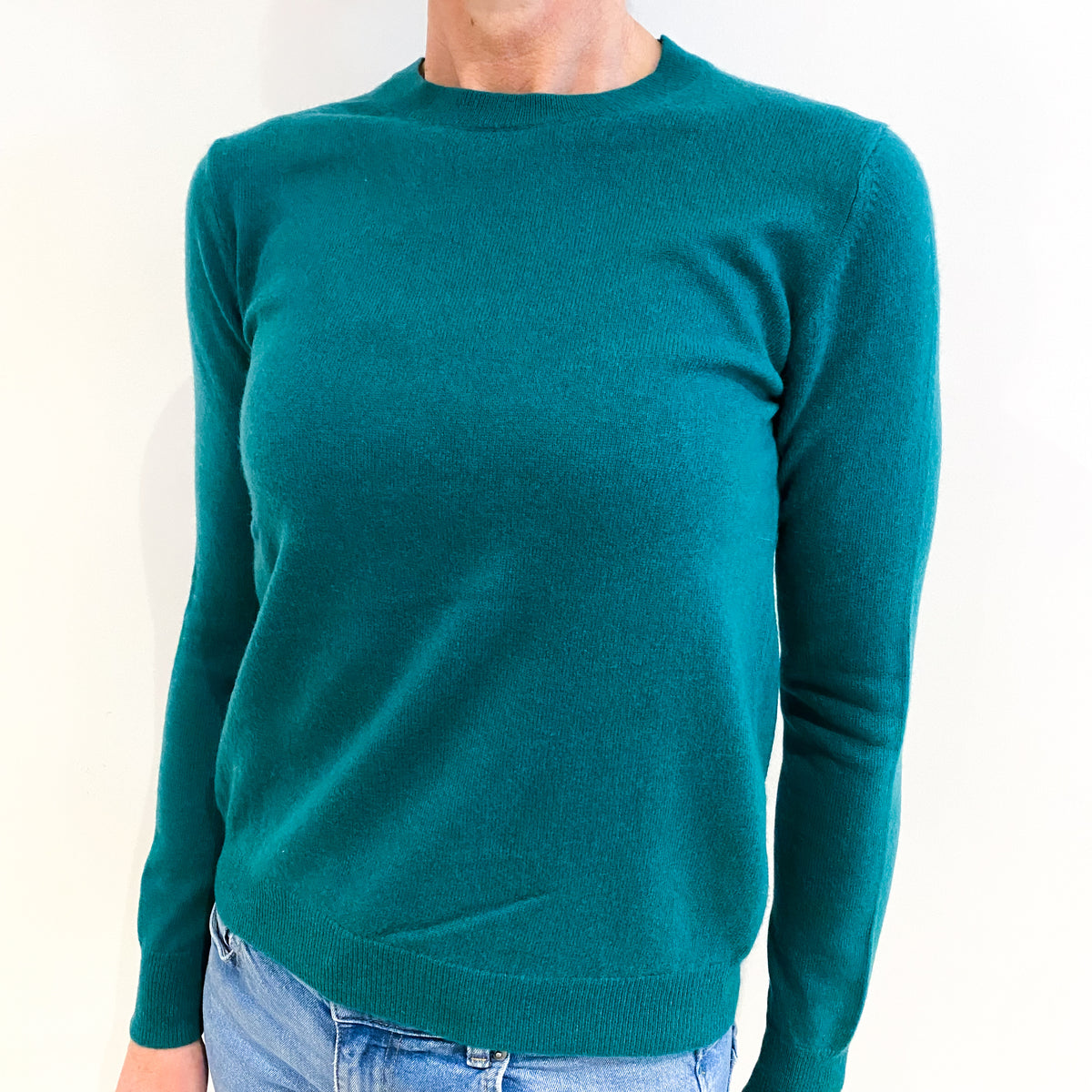 Emerald Green Cashmere Crew Neck Jumper Small